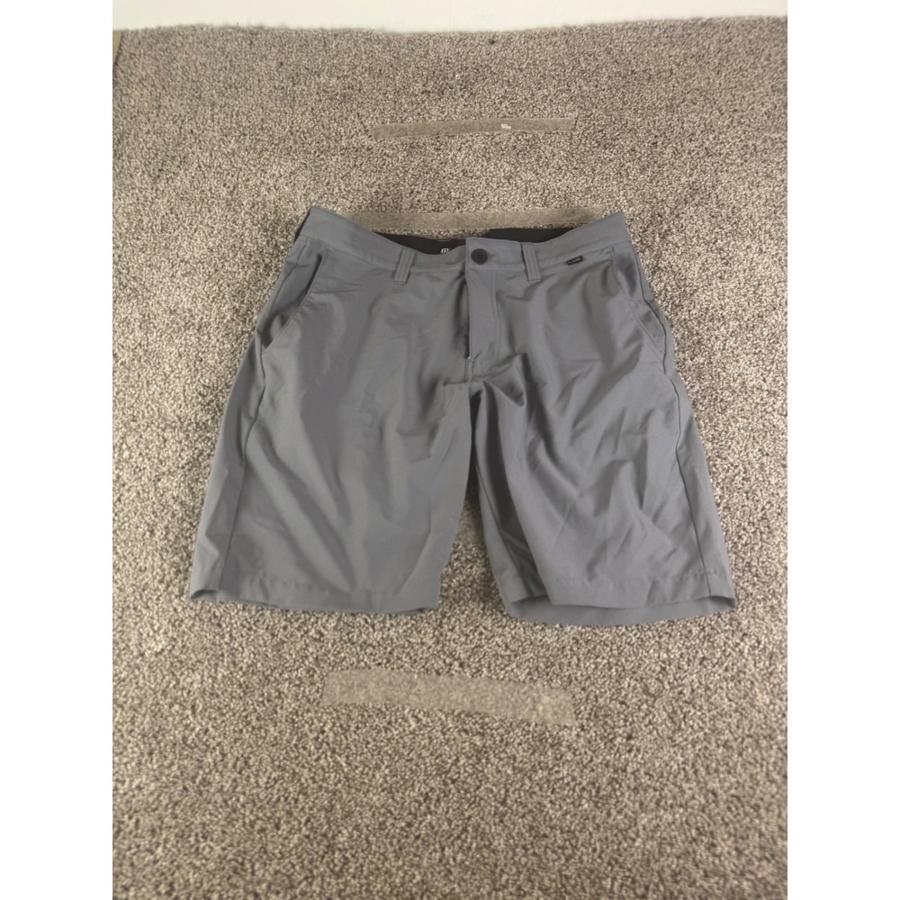 TravisMathew Mens Grey Beck Performance Golf Shorts Size 34 Stretch Flat Front